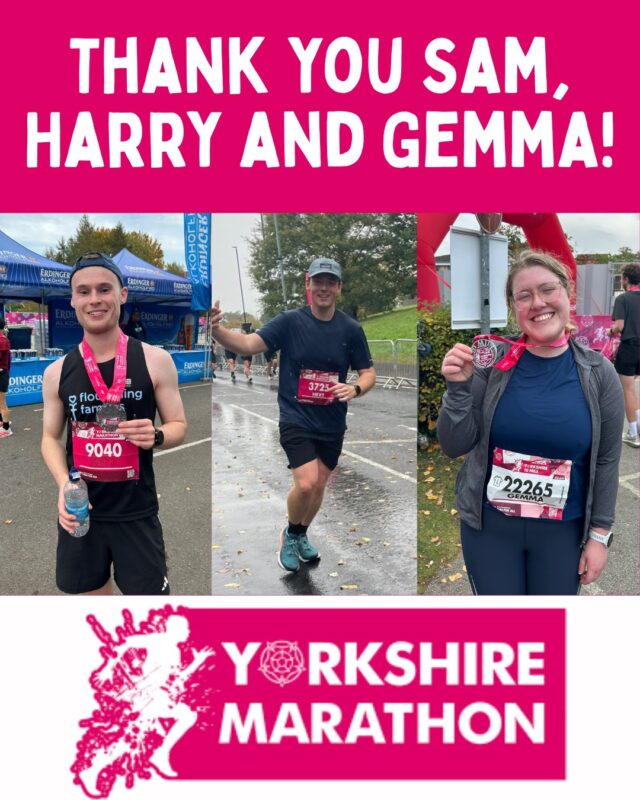We would like to say a HUGE thank you to Sam and Harry, who both ran their first marathon, and to Gemma, who ran the 10 mile race, to raise money for Flourishing Families 🏃‍♂️ 🏃‍♀️
Fantastic achievement! The money will go directly to our work with babies and young children. 

Together they raised an incredible £1,505

Contact us if you'd like to run for us!

You can still donate via their Just Giving pages:
https://www.justgiving.com/page/sam-neal-3 
https://www.justgiving.com/page/harry-hext-2 
https://www.justgiving.com/page/gemma-robinson 

#runforall #marathon #10miles #fundraising #yorkmarathon #yorkshiremarathon #runtotransformfutures #running #justgiving #everypennycounts #thankyou